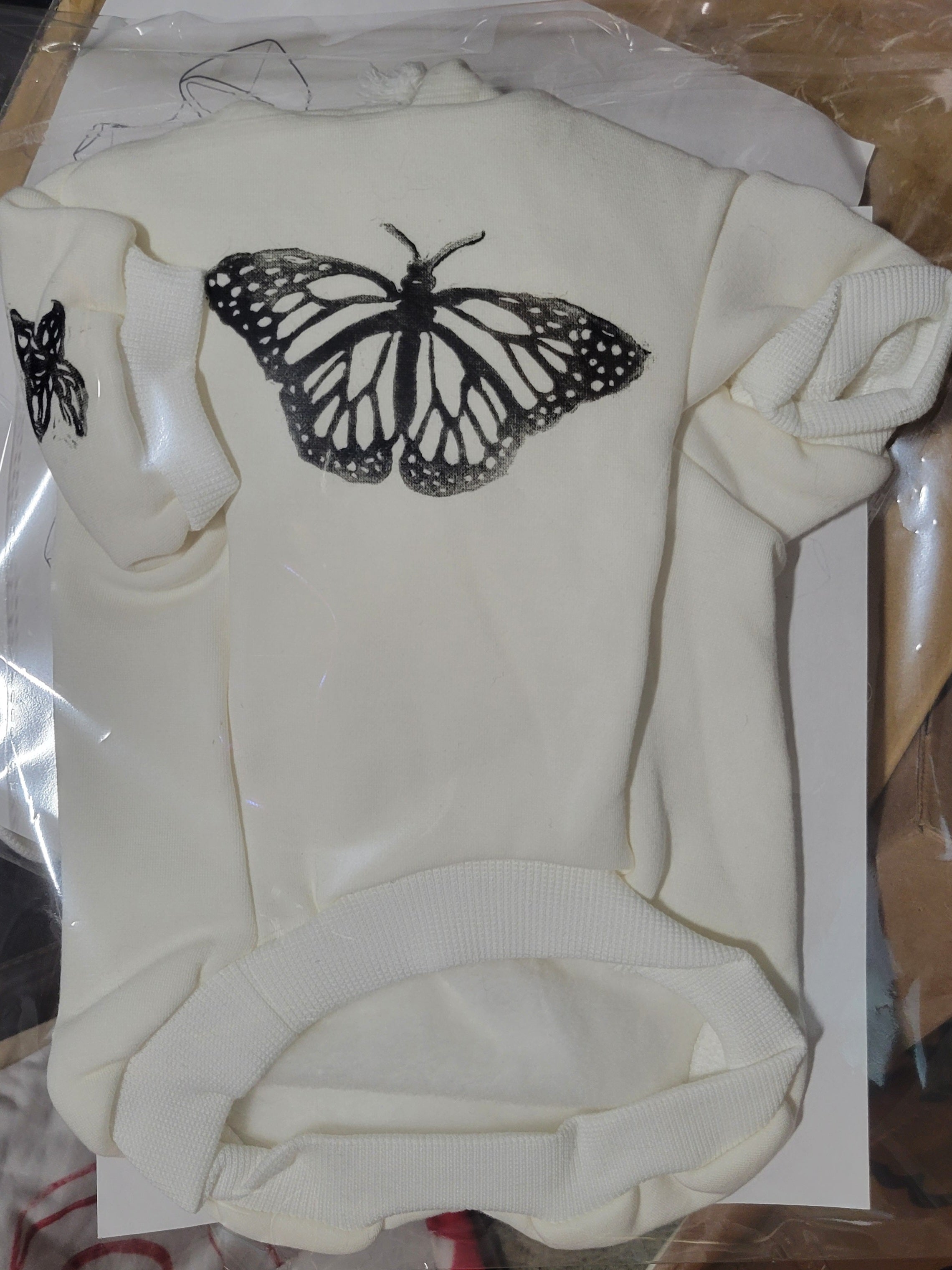Butterfly Hand Printed Dog Hoodie