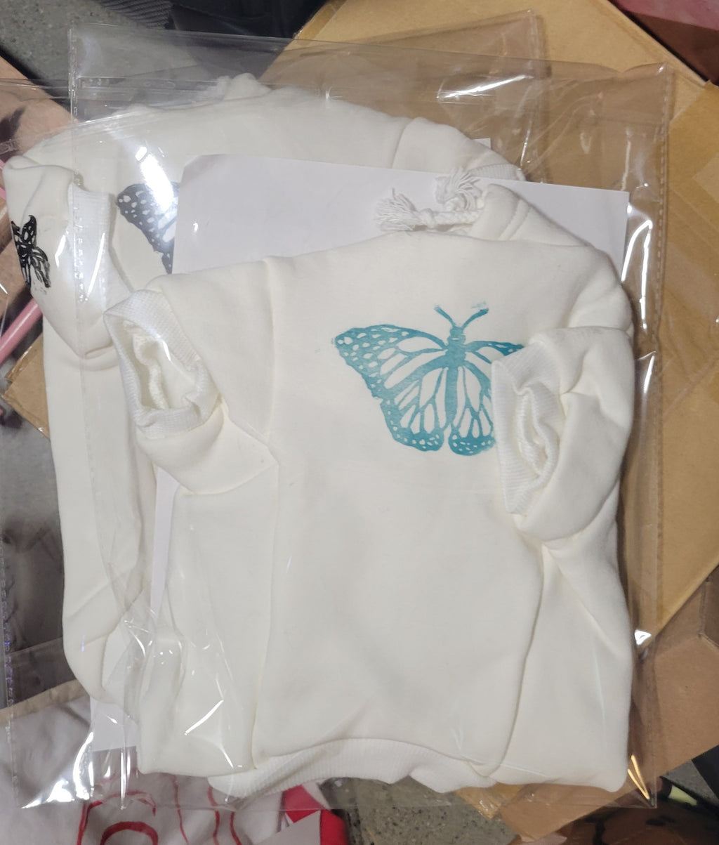 Butterfly Hand Printed Dog Hoodie