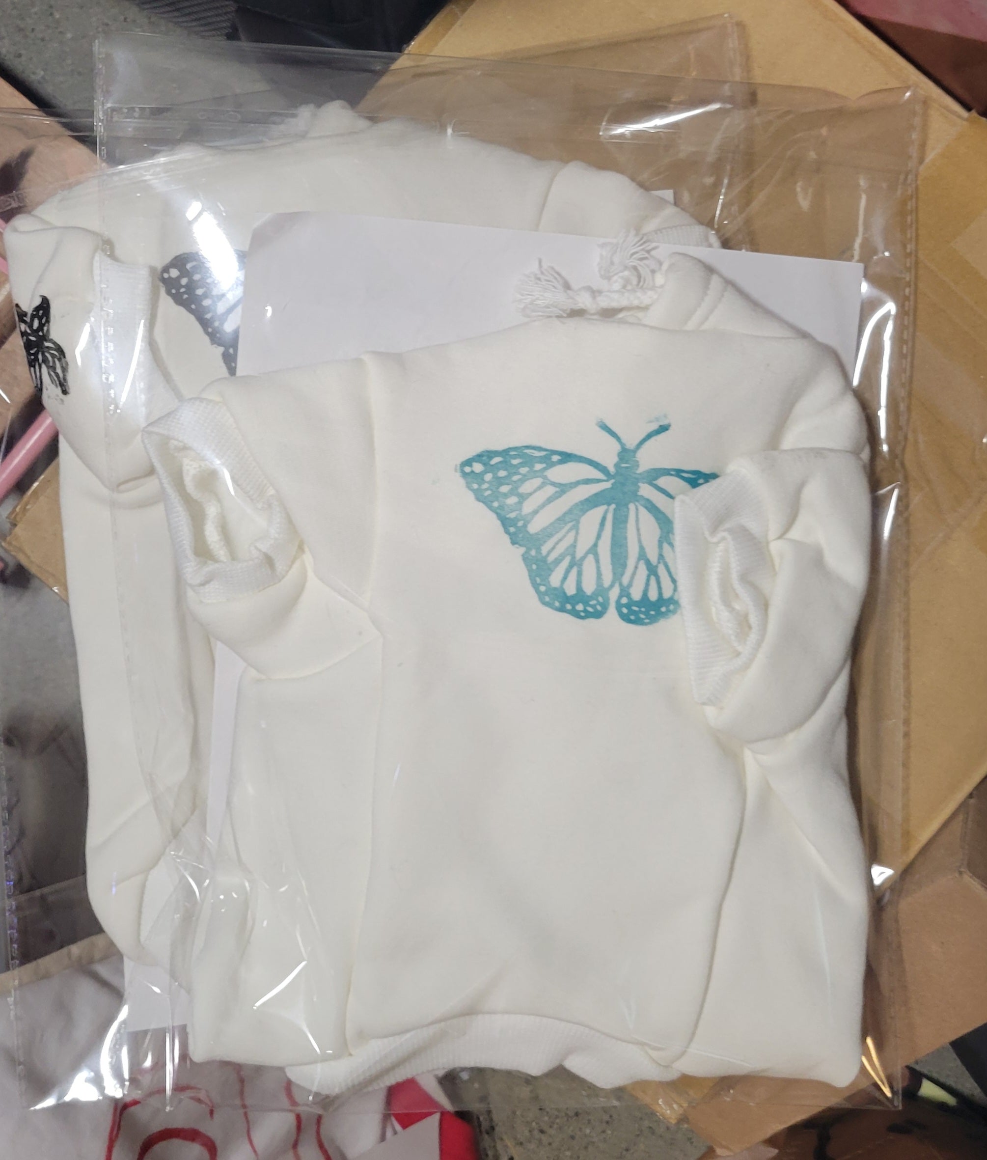 Butterfly Hand Printed Dog Hoodie