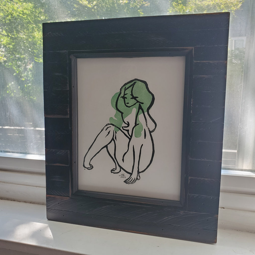Sweet Disposition - Linoleum Block Print