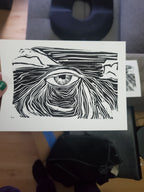 Window to the Soul of the Universe - Linoleum Block Print