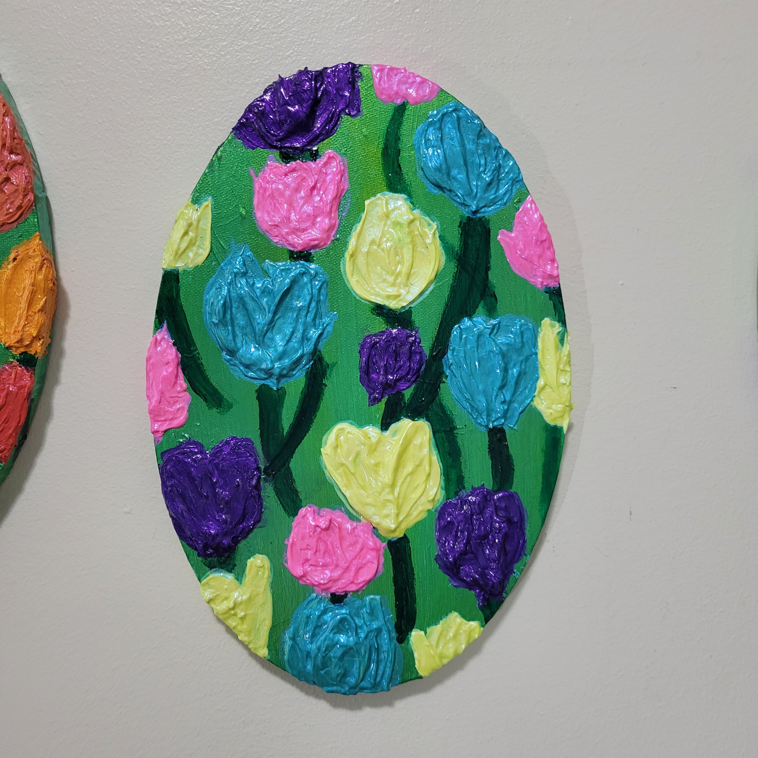 Spring Candy Tulips - Textured Impasto Painting