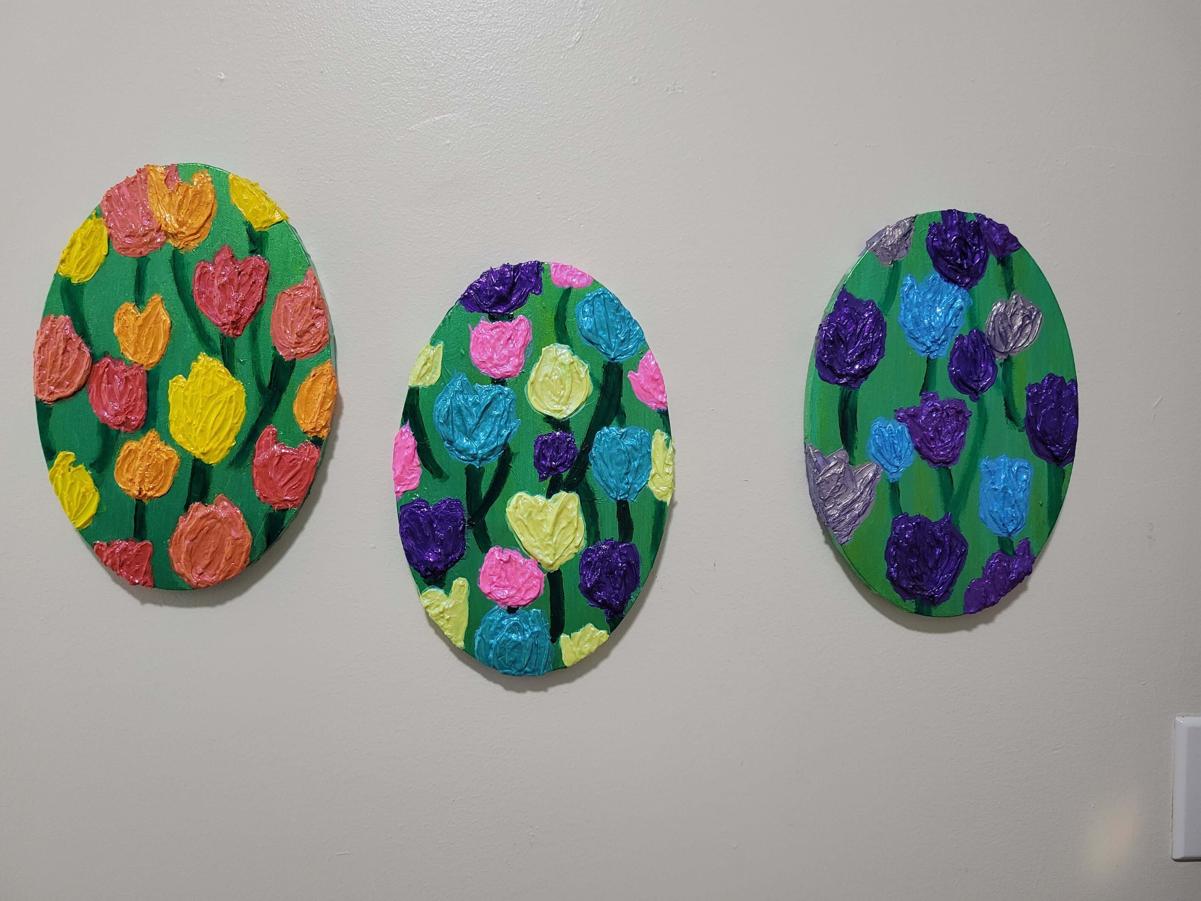 Spring Candy Tulips - Textured Impasto Painting