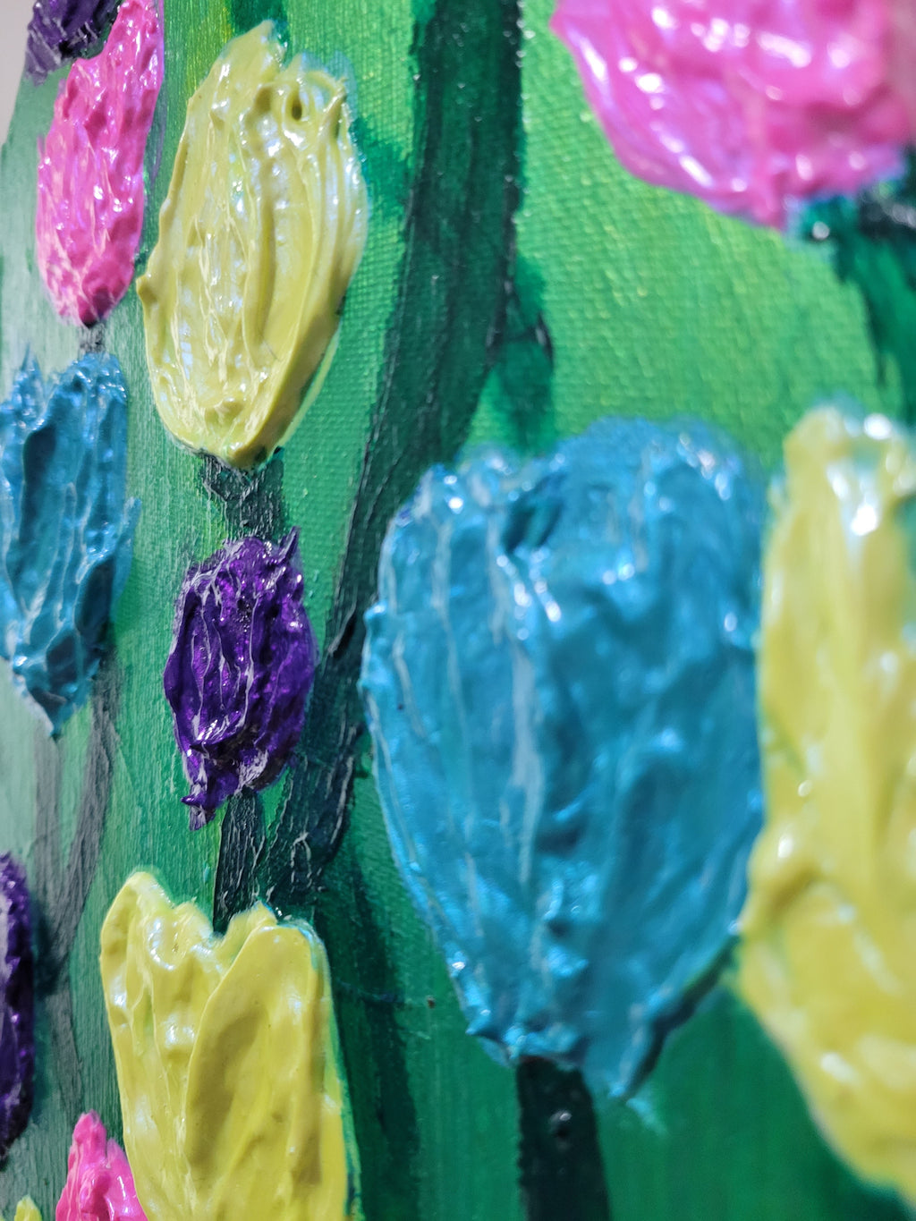 Spring Candy Tulips - Textured Impasto Painting