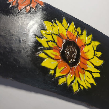 Sunflowers - Hand Made Custom Painted Leather Coffee Sleeve