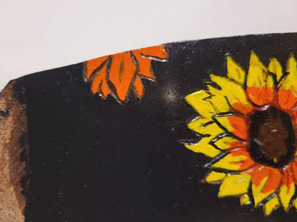 Sunflowers - Hand Made Custom Painted Leather Coffee Sleeve