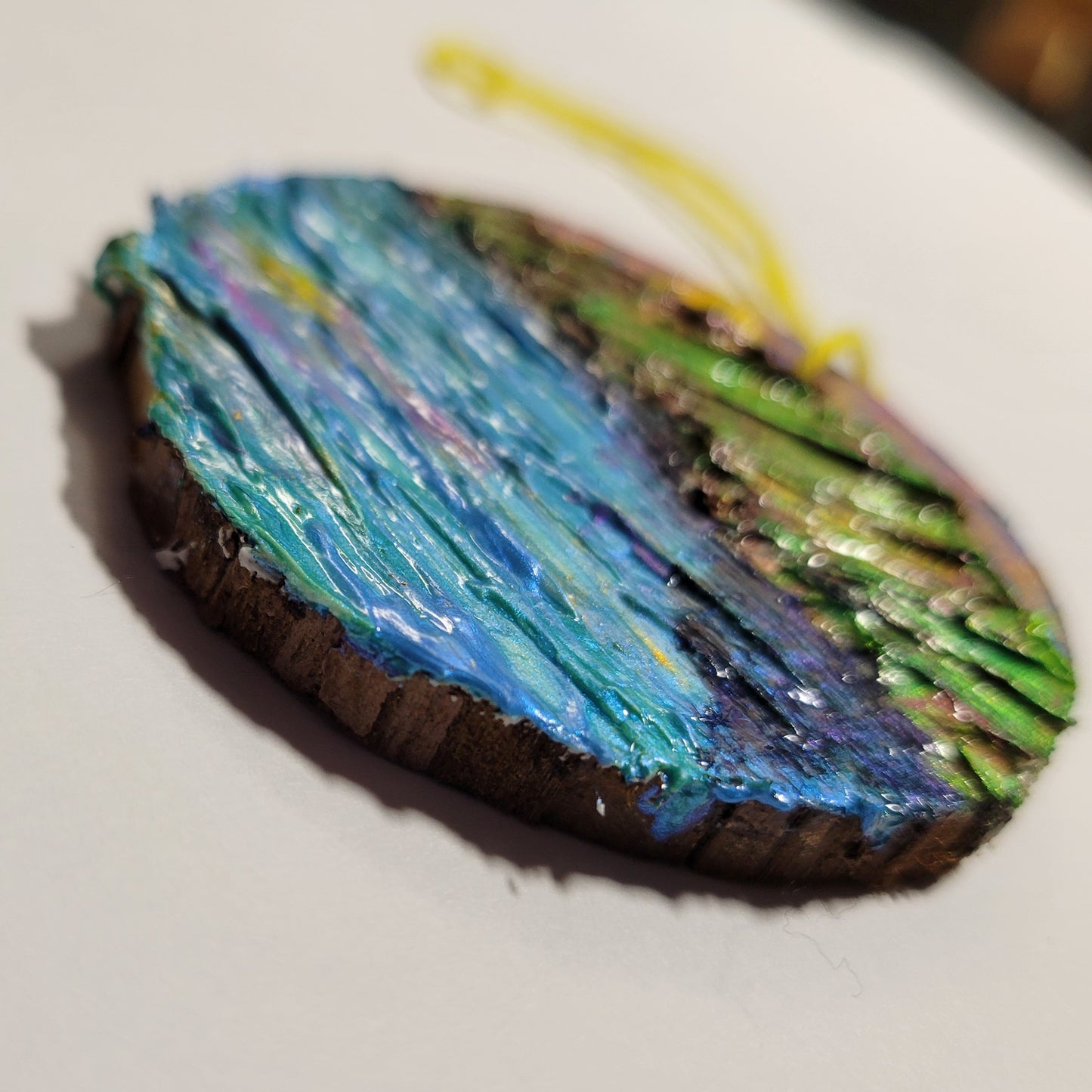 PNW Sunrise - Wooden Impasto Ornament