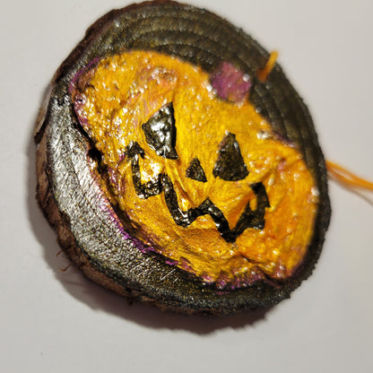 Jack-o-lantern - Wooden Impasto Ornament