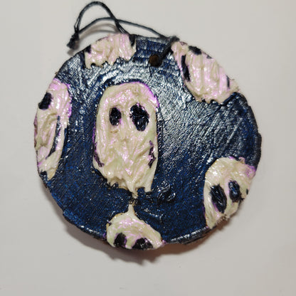 Ghosts - Wooden Impasto Ornament