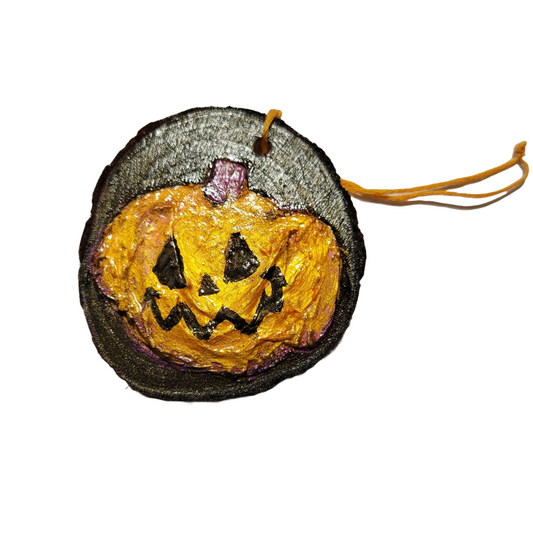 Jack-o-lantern - Wooden Impasto Ornament