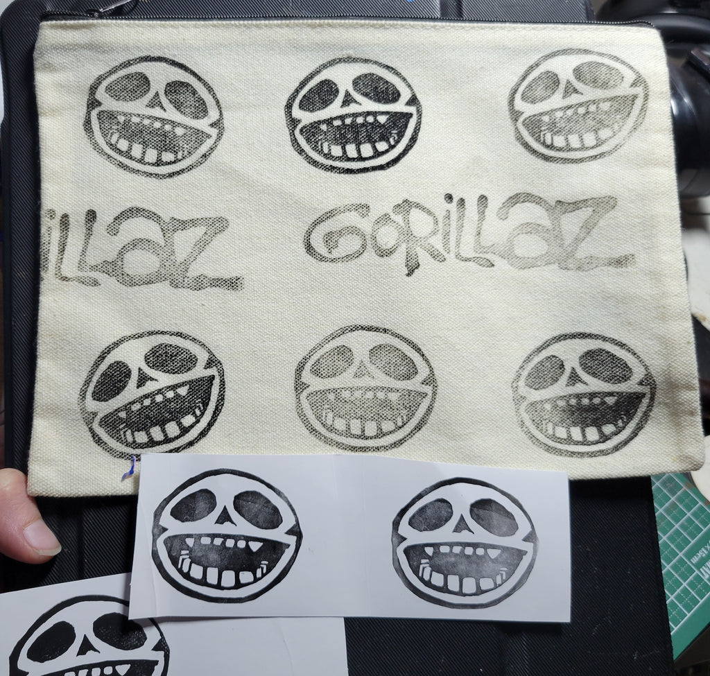 Gorillaz 'Bonesy' - Canvas Bag Pouch - "oops"