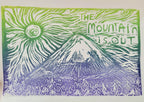 The Mountain is Out - Linoleum Block Print