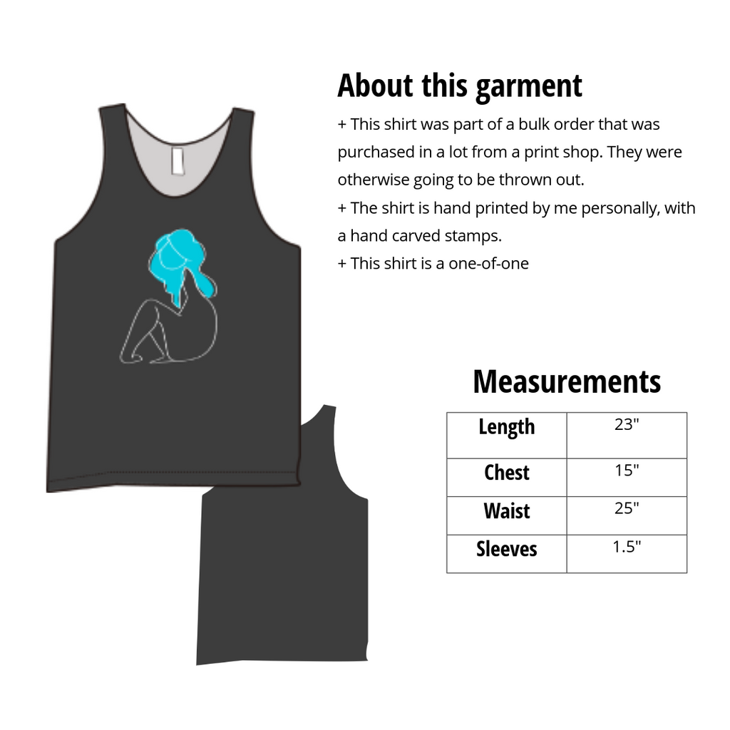 Sweet Disposition- Hand Printed Simple Tank