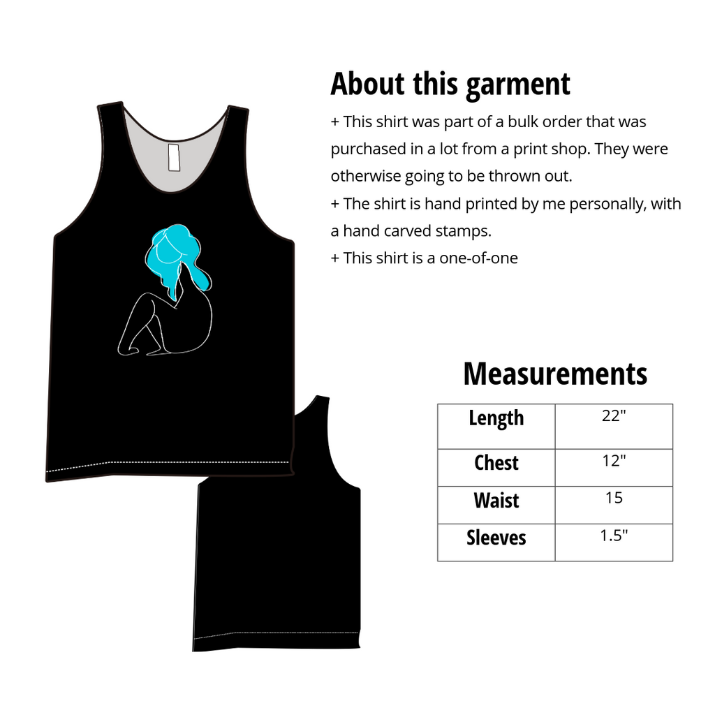 Sweet Disposition- Hand Printed Simple Tank