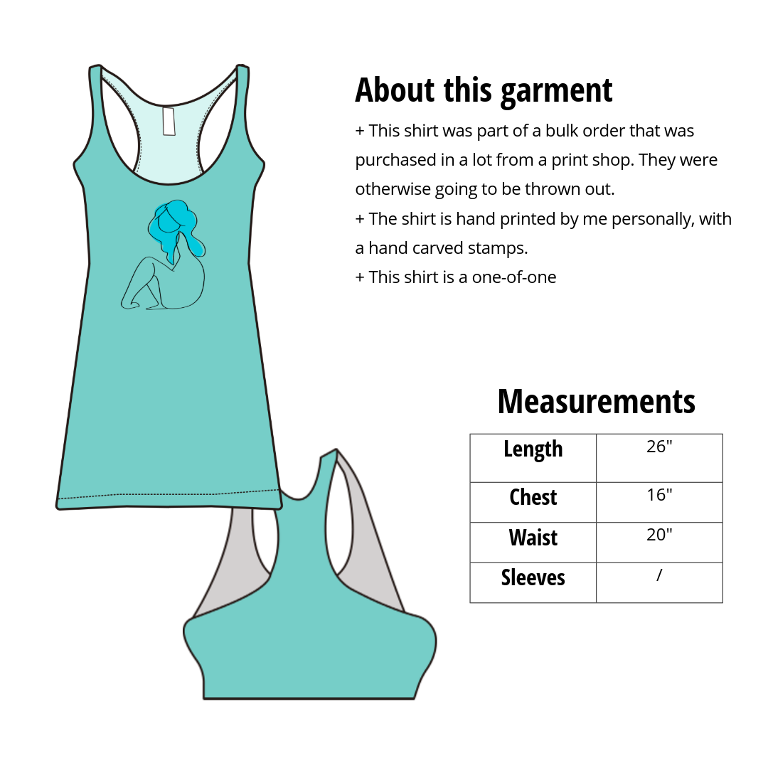 Sweet Disposition- Hand Printed Racerback Tank
