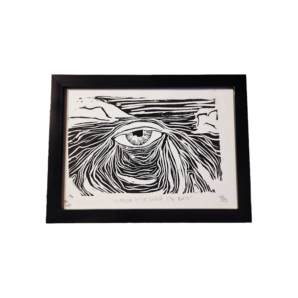 Window to the Soul of the Universe - Linoleum Block Print