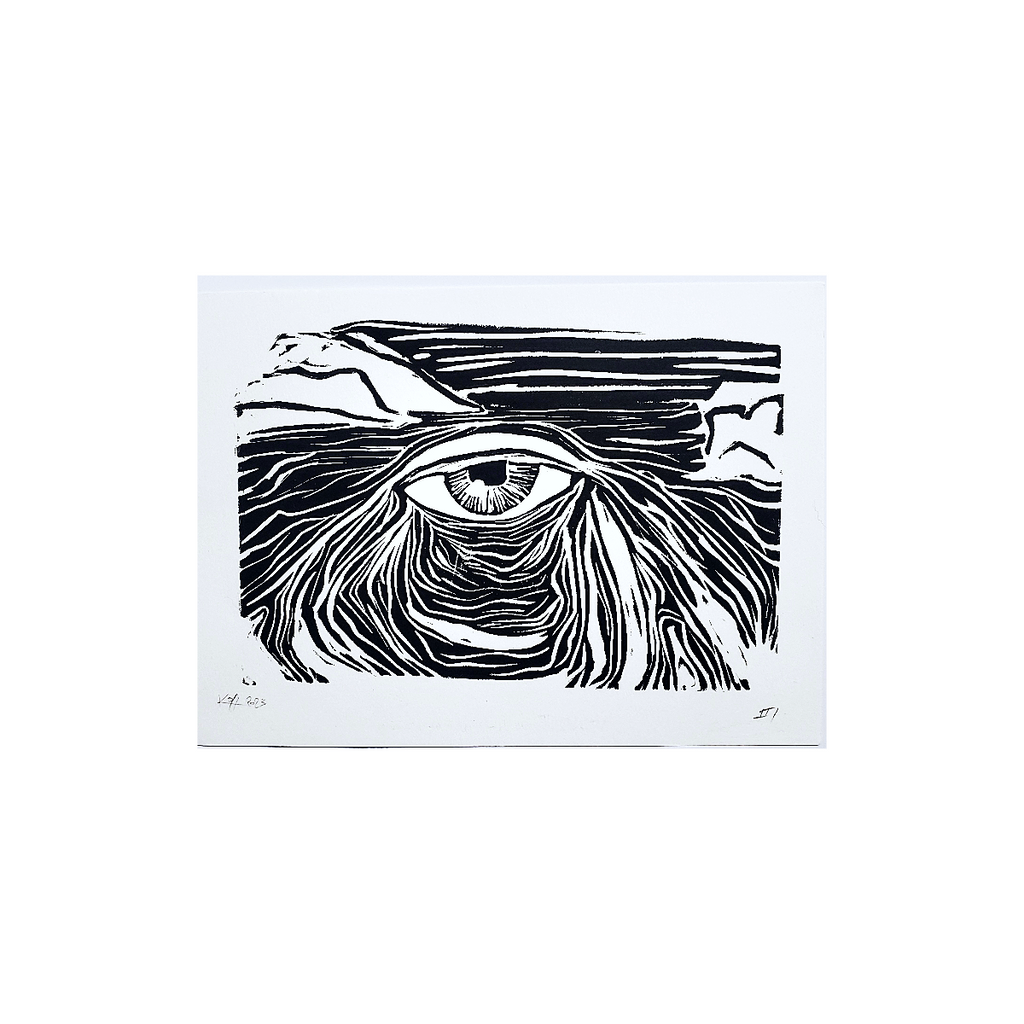 Window to the Soul of the Universe - Linoleum Block Print