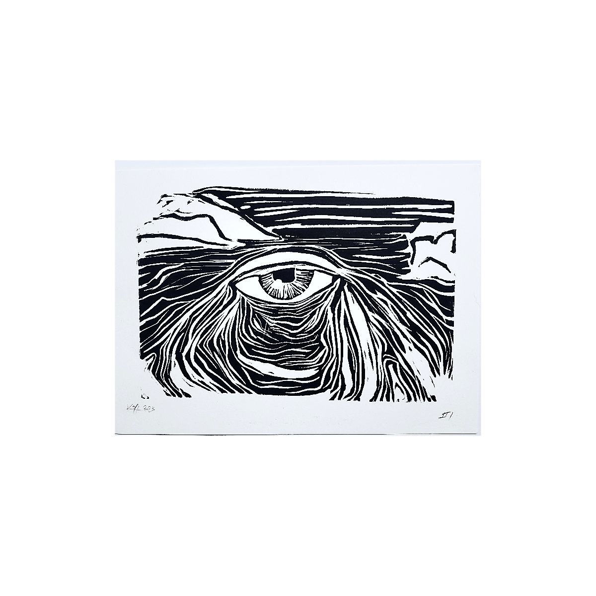 Window to the Soul of the Universe - Linoleum Block Print