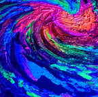 Galaxy Burst - UV Reactive/Glow-in-the-dark Textured Impasto Painting