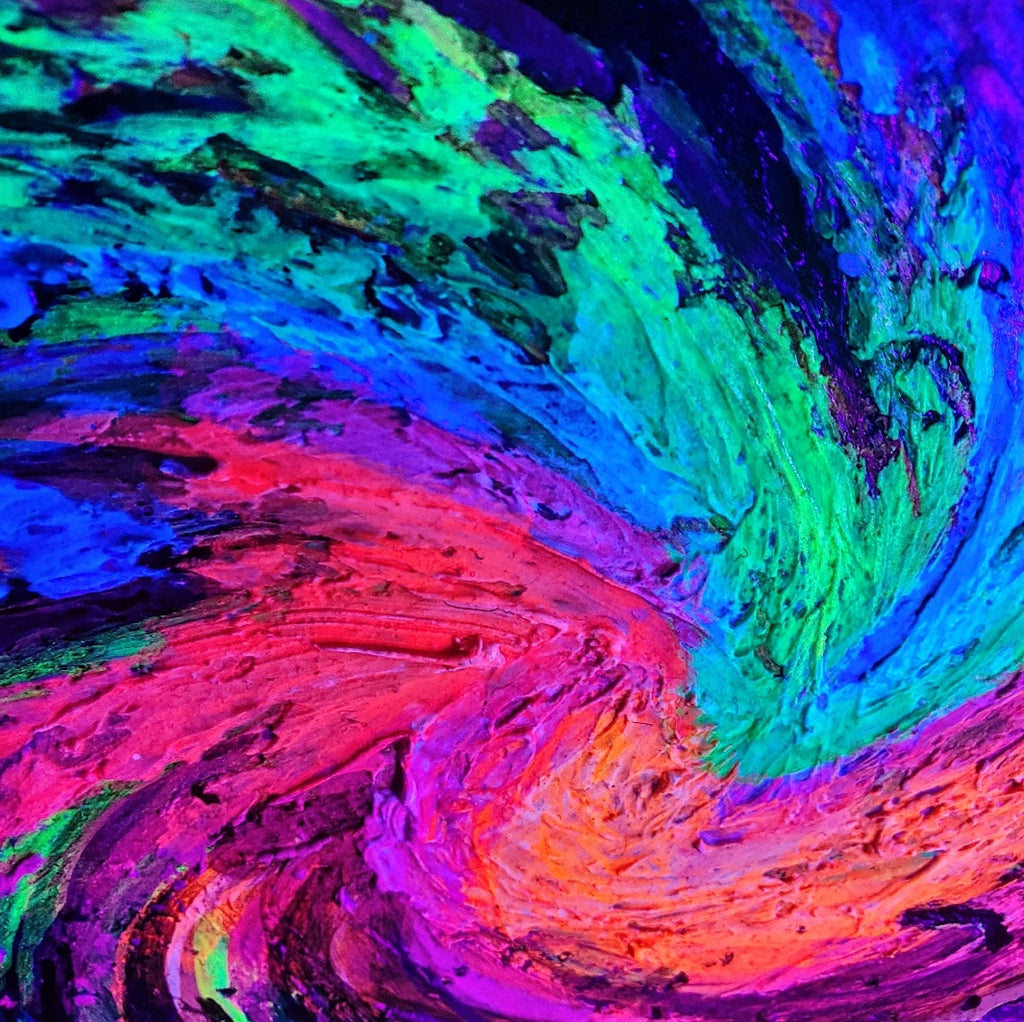 Galaxy Burst - UV Reactive/Glow-in-the-dark Textured Impasto Painting