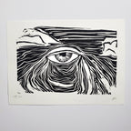 Window to the Soul of the Universe - Linoleum Block Print