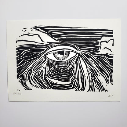 Window to the Soul of the Earth - Original Linocut Print