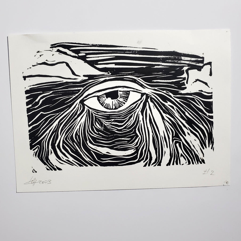 Window to the Soul of the Universe - Linoleum Block Print