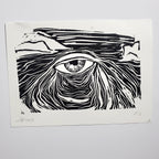 Window to the Soul of the Universe - Linoleum Block Print