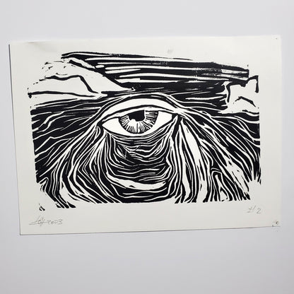 Window to the Soul of the Earth - Original Linocut Print