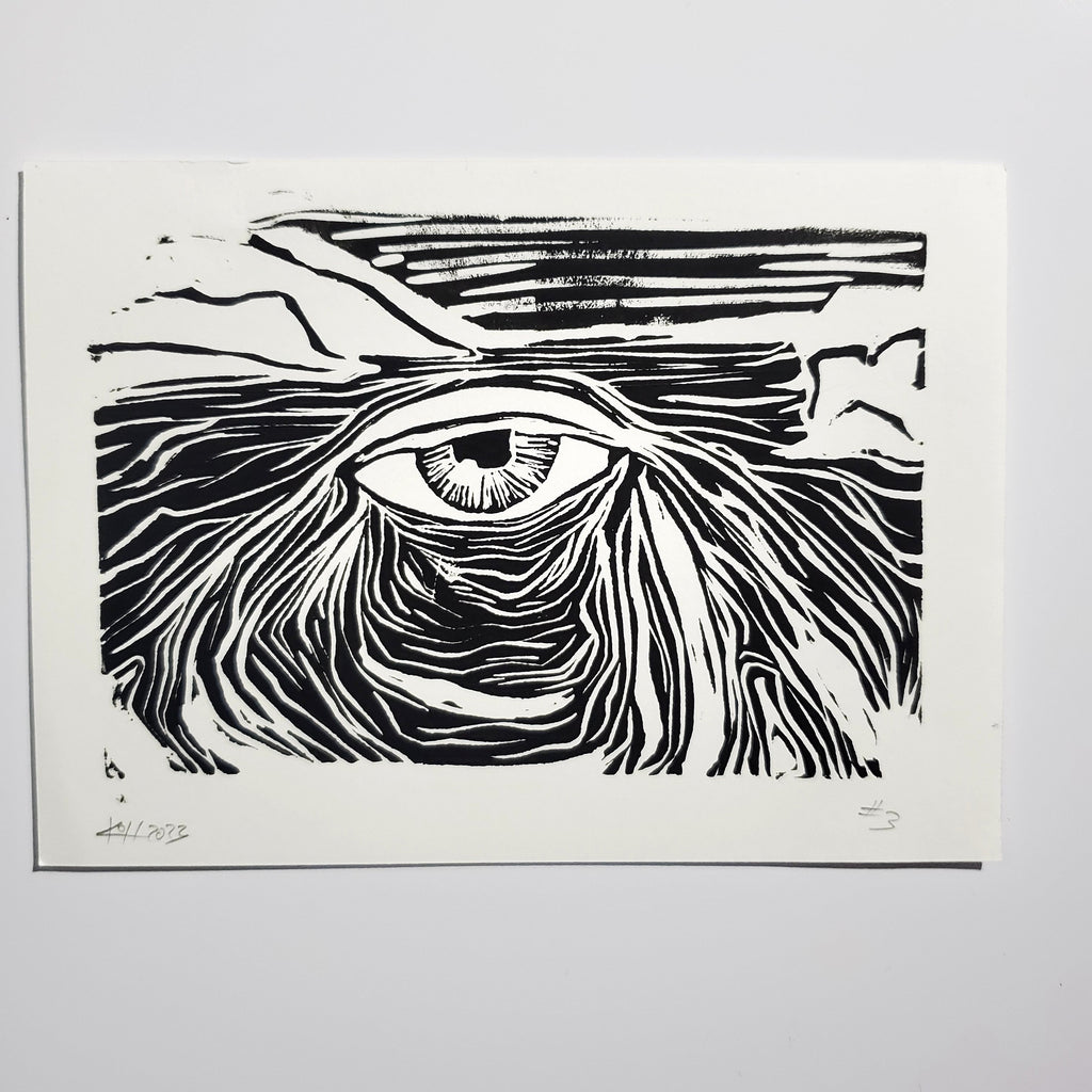 Window to the Soul of the Universe - Linoleum Block Print