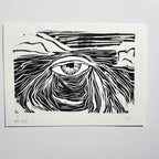 Window to the Soul of the Universe - Linoleum Block Print