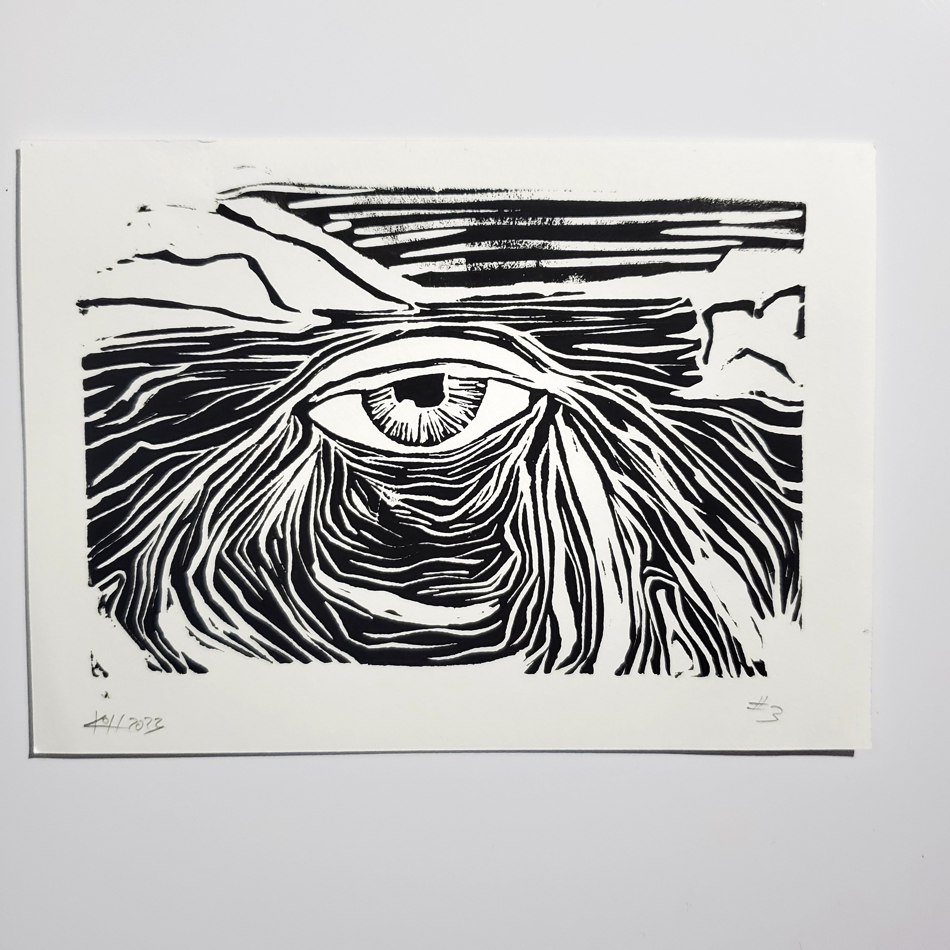 Window to the Soul of the Universe - Linoleum Block Print