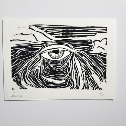 Window to the Soul of the Earth - Original Linocut Print