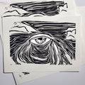 Window to the Soul of the Universe - Linoleum Block Print