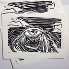 Window to the Soul of the Universe - Linoleum Block Print
