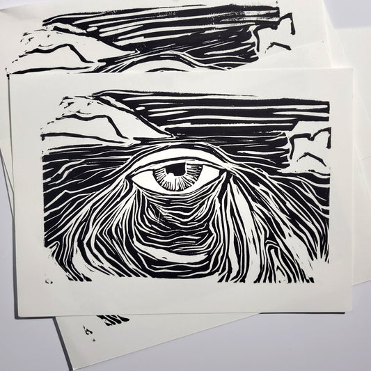 Window to the Soul of the Earth - Original Linocut Print