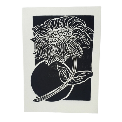 Sunflower -  Original Linocut Print