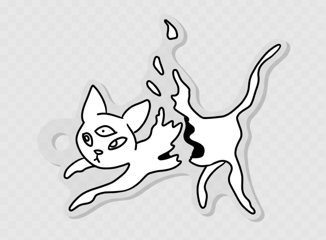 Ampersand the Cat is Vaporizing - Keychain