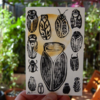 Cicadas 13 Ways - Linoleum Block Print