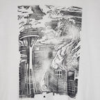 Kaiju Dragon in Seattle - Hand Printed - Gildan T-Shirt (Adult S, M, L, XL)