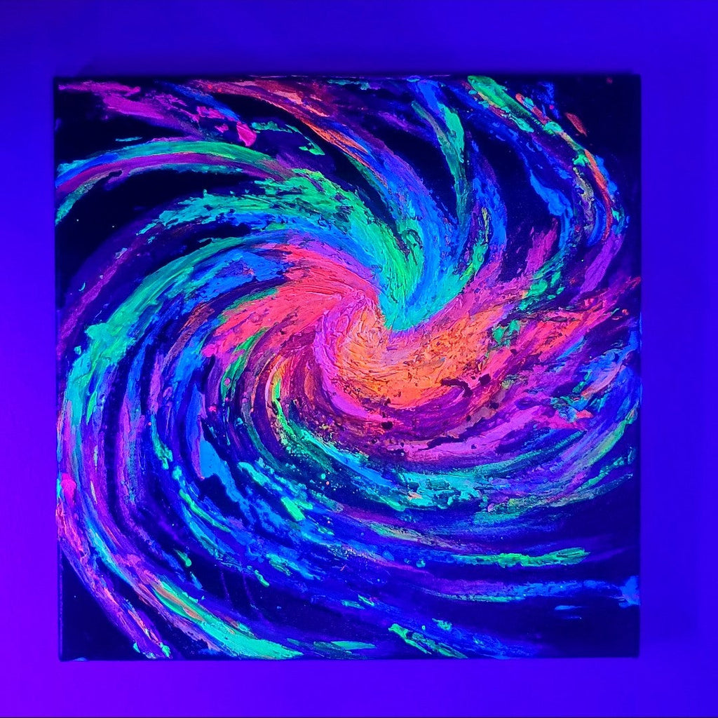 Galaxy Burst - UV Reactive/Glow-in-the-dark Textured Impasto Painting
