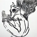 Go Away - Linoleum Block Print