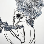 Go Away - Linoleum Block Print