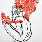 Go Away - Linoleum Block Print