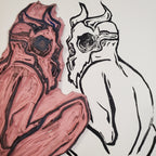 Go Away - Linoleum Block Print