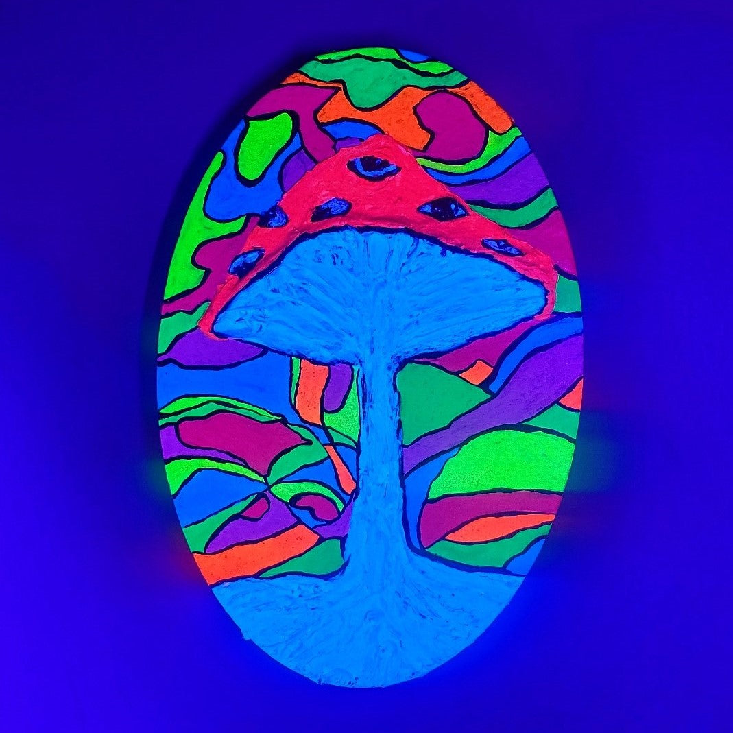 Psychedelic Mushroom - Textured UV Reactive Painting