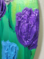 Winter Nebula Tulips - Textured Impasto Painting