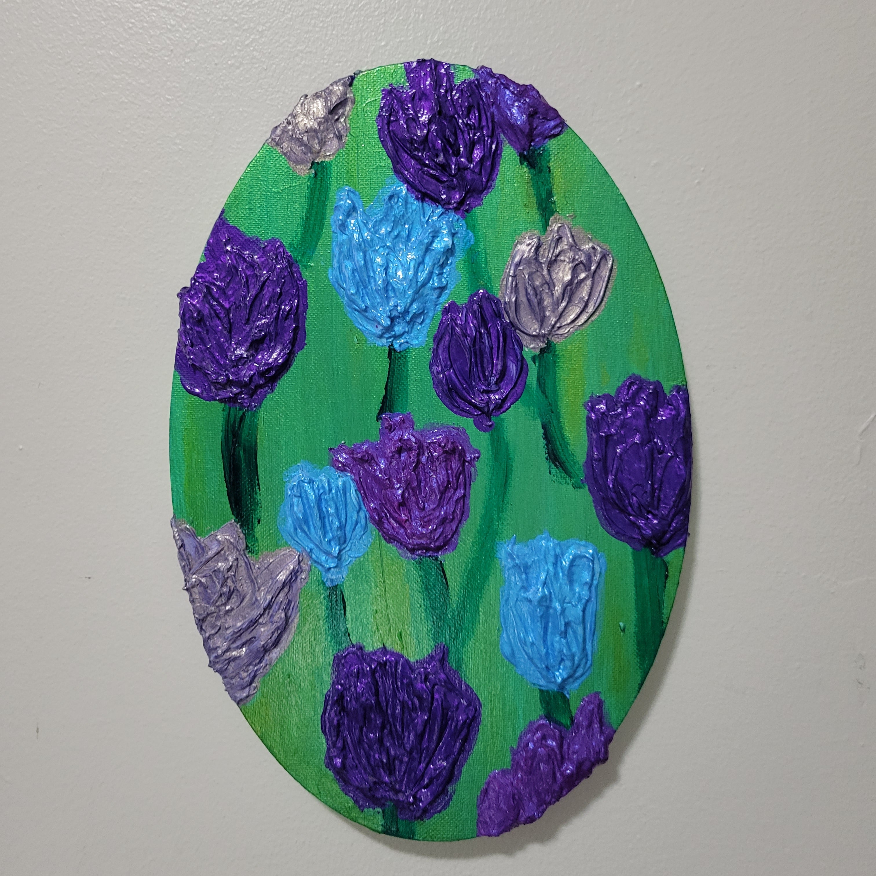 Winter Nebula Tulips - Textured Impasto Painting