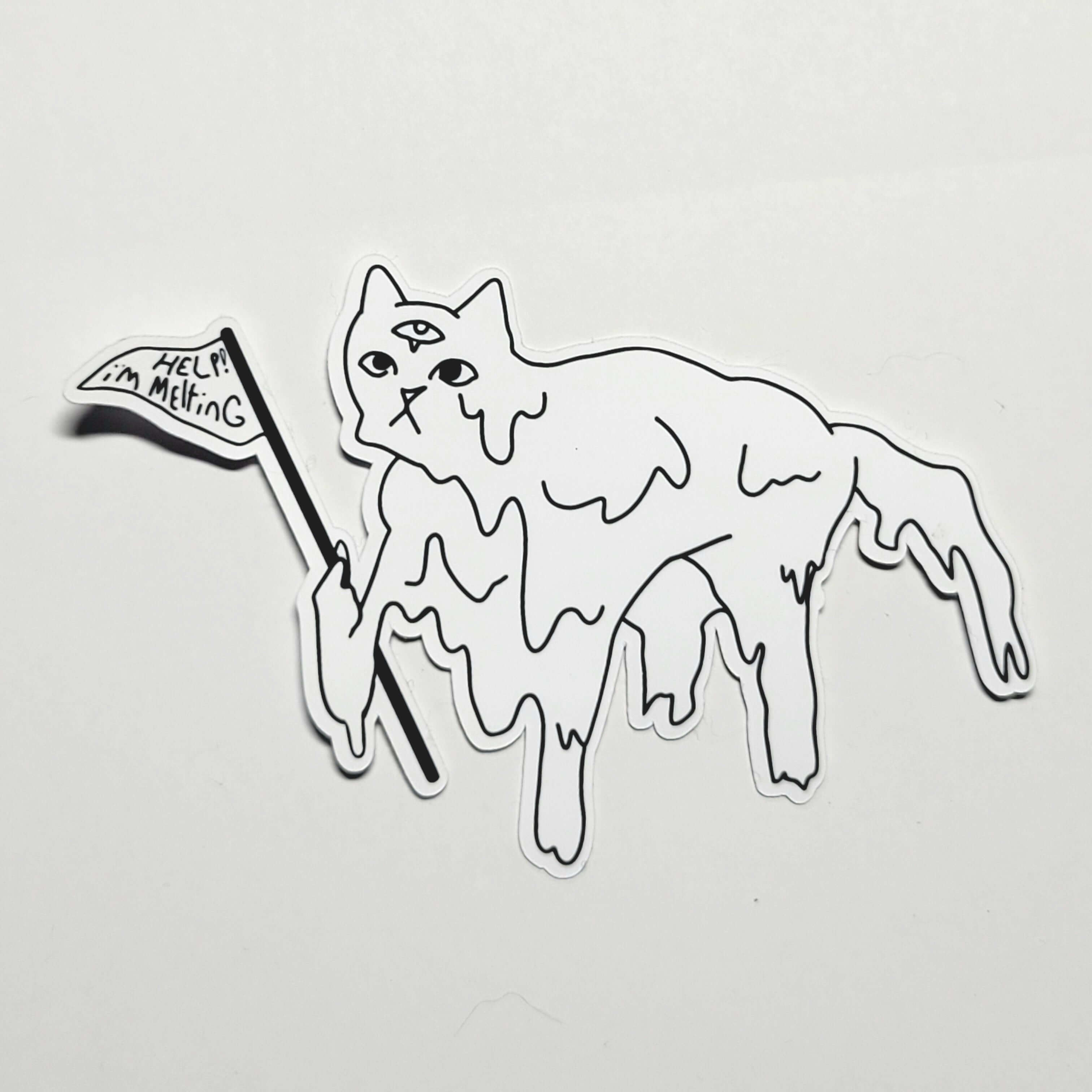 Ampersand the Cat is Melting - Sticker