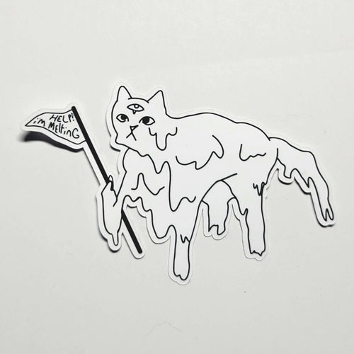 Ampersand the Cat is Melting - Sticker